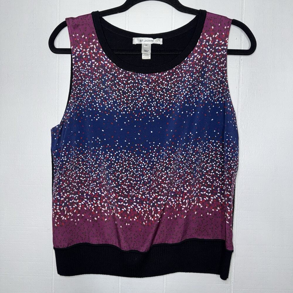 St. John Women’s Confetti Print Tank Top Size Medium